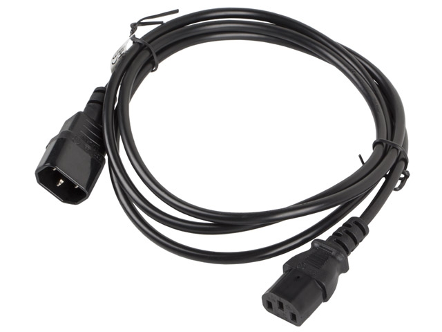 Удлинитель LANBERG CA-C13E-10CC-0018-BK POWER SUPPLY CABLE IEC 320 C13-> C14 1.8M BLACK