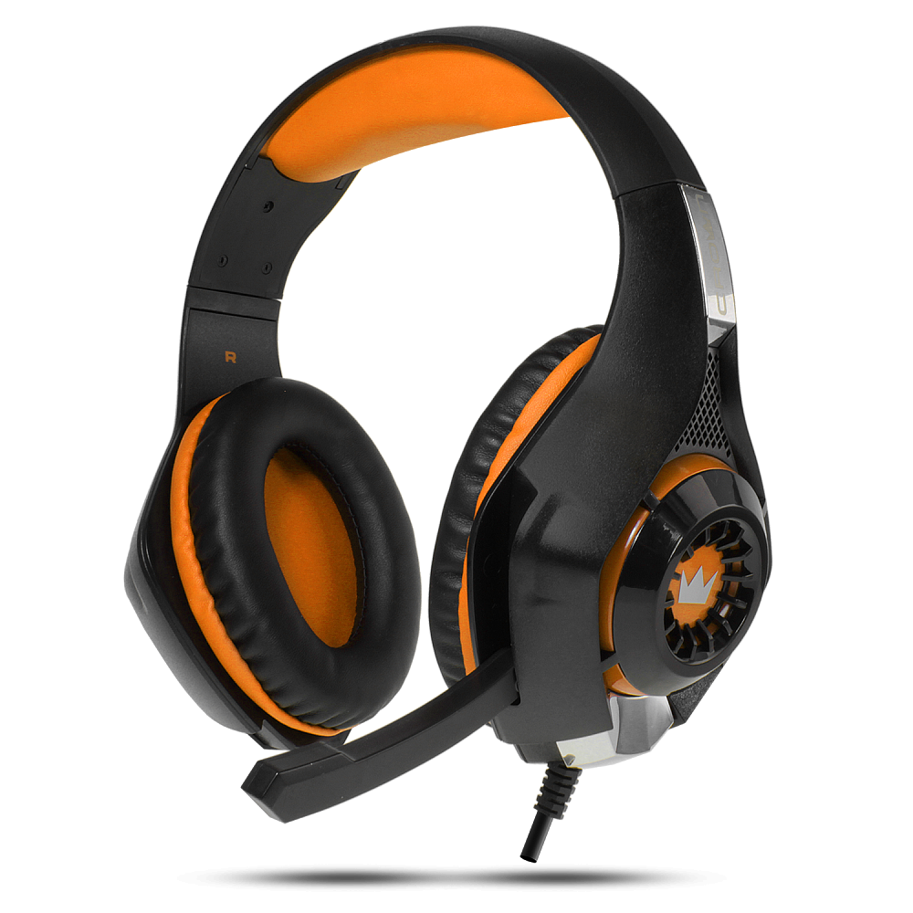 Наушники с микрофоном CrownMicro CMGH-101T (Black/Orange, 3.5mm)