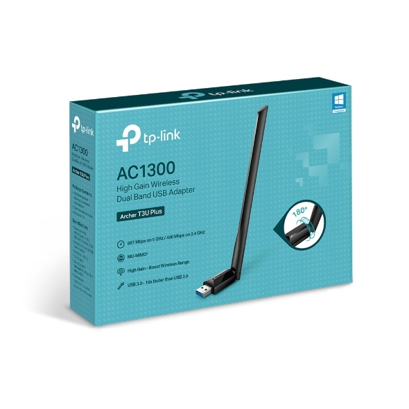 Ցանցային քարտ TP-Link Archer T3U Plus (AC1300, Dual Band, USB)