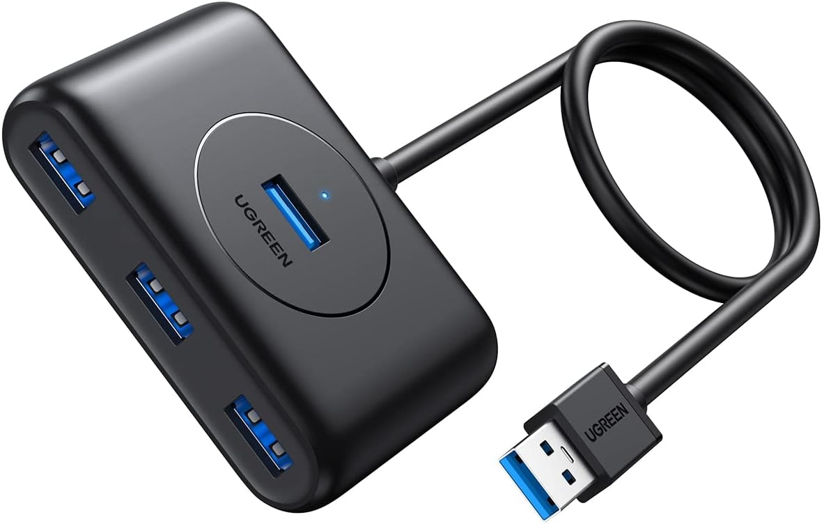 Коммуникатор USB-HUB Ugreen 40850 (4xUSB 3.0 to USB 3.0 + USB-C, 1m, Black)