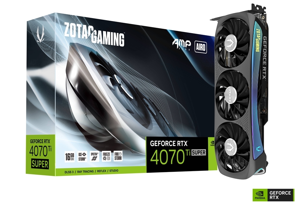 Տեսաքարտ 16GB Zotac GeForce RTX4070Ti SUPER AMP AIRO (21000MHz, GDDR6X, 256bit, HDMI/3xDP)