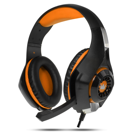 Наушники с микрофоном CrownMicro CMGH-101T (Black/Orange, 3.5mm)