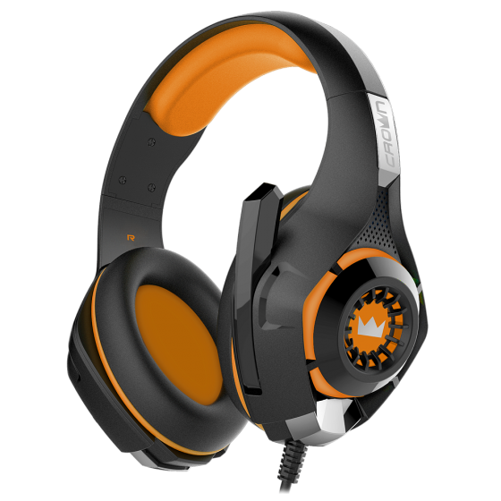 Наушники с микрофоном CrownMicro CMGH-101T (Black/Orange, 3.5mm)