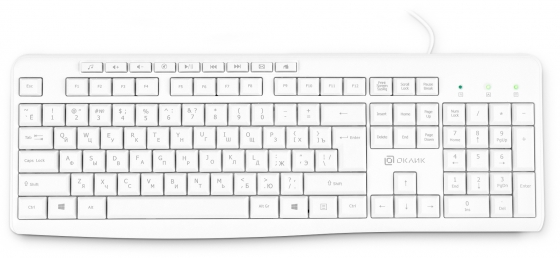 Keyboard Oklick 305M (White, Multimedia, USB)