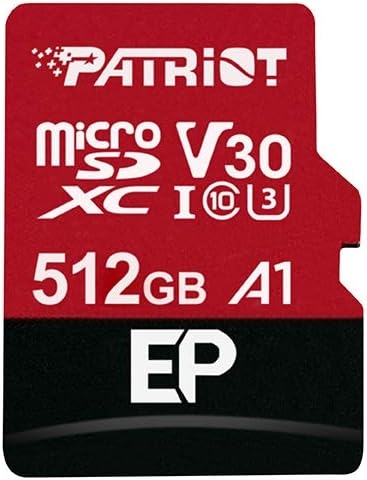 Memory Card Micro SD Card PATRIOT 512GB PEF512GEP31MCX EP SDXC V30 (Class 10)