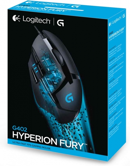 Mouse Logitech G402 Hyperion Fury (7 Button, 4000dpi, Gaming, USB, Black)