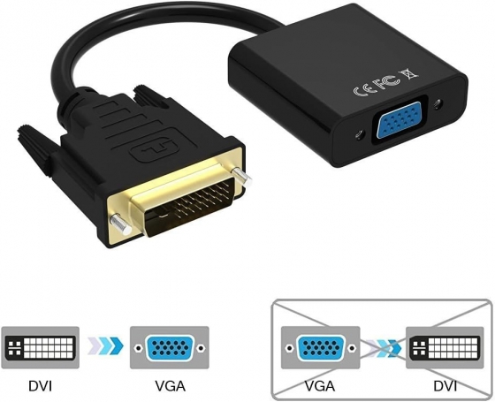 Adapter Buro BU-DVI-VGA DVI-D(M)->VGA(F) BLACK