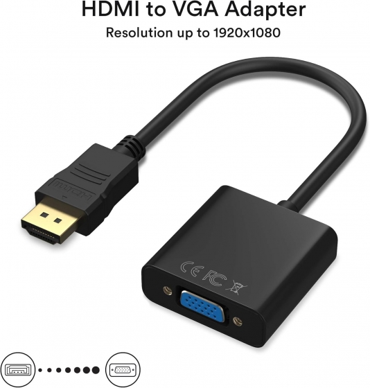 Адаптер Buro HDMI-M-VGA-F HDMI(M)->VGA(F) BLACK