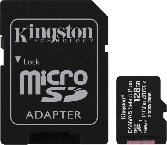 Memory Card SD Card Kingston 128GB Canvas Select Plus (SDXC, UHS-I, Class 10 + Adapter)