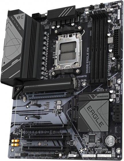 Мат. плата Gigabyte B650 Eagle AX (S-AM5, X670, HDMI/DP, 4xPCI-E, 4DDR5, 3xM.2, SATAIII RAID, GbLAN)