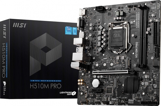 Мат. плата MSI PRO H510M-B (S-1700, H510, VGA, HDMI, PCI-E, 2DDR4, M.2, SATA3, GbLAN)