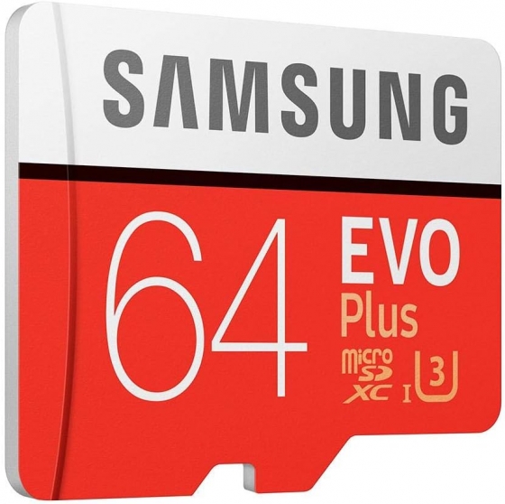 Memory Card Micro SD Samsung EVO Plus 64GB MB-MC64SA/EU (w/Adapter, Class 10)