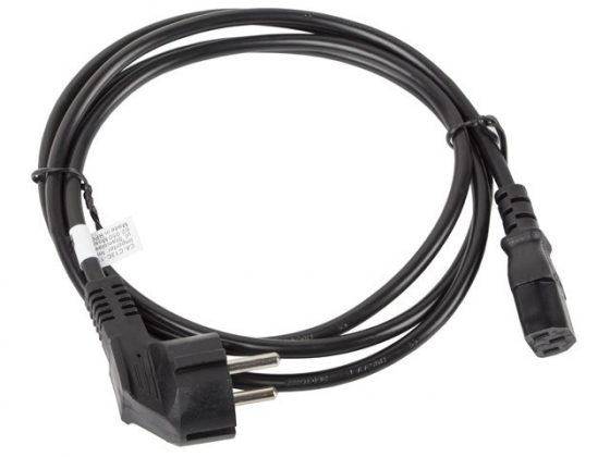 Кабель LANBERG CA-C13C-12CC-0018-BK POWER CORD CEE 7/7->IEC 320 C13 1.8M ANGLED RIGHT VDE BLACK