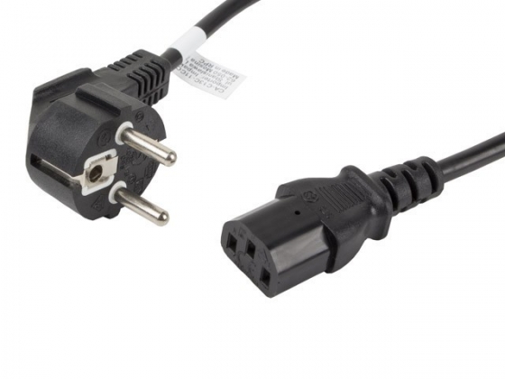 Кабель LANBERG CA-C13C-12CC-0018-BK POWER CORD CEE 7/7->IEC 320 C13 1.8M ANGLED RIGHT VDE BLACK