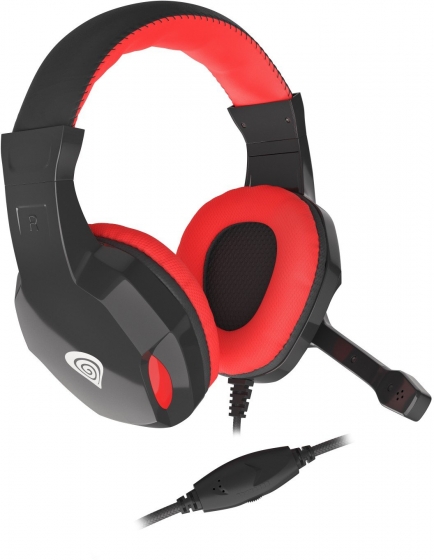 Headphones with Microphone Genesis NSG-1437 Argon 110 Black-Red, Gaming (Mini-Jack)