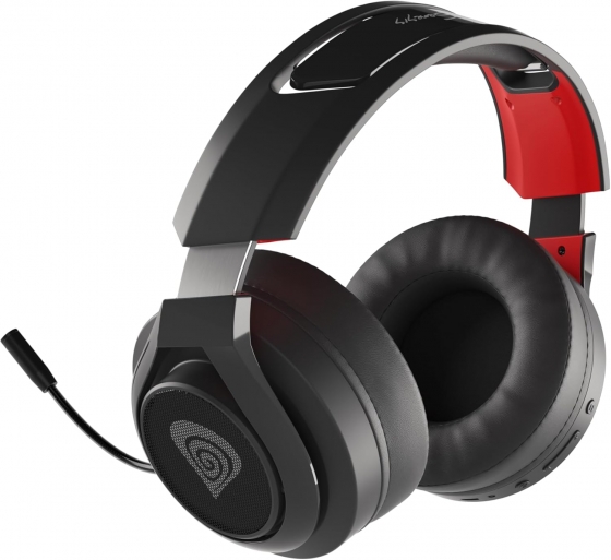 Headphones with Microphone Genesis NSG-1673 Selen 400 Black-Red, Gaming (USB)