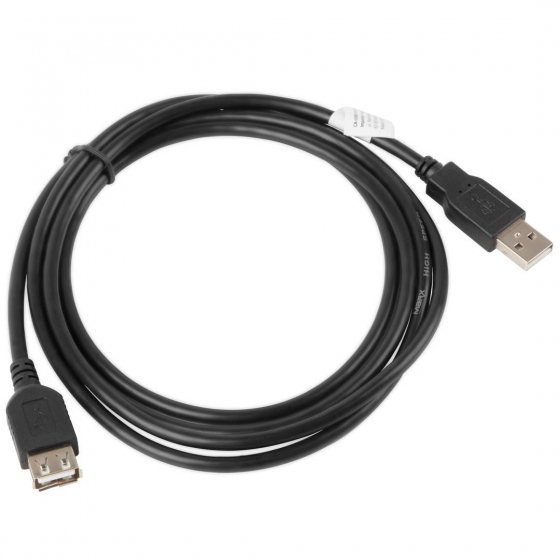 Удлинитель LANBERG CA-USBE-10CC-0018-BK CABLE USB 2.0 AM-AF BLACK 1.8M