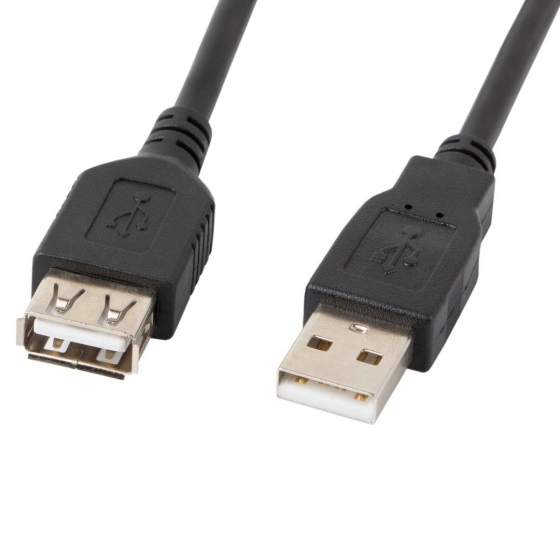 Удлинитель LANBERG CA-USBE-10CC-0018-BK CABLE USB 2.0 AM-AF BLACK 1.8M