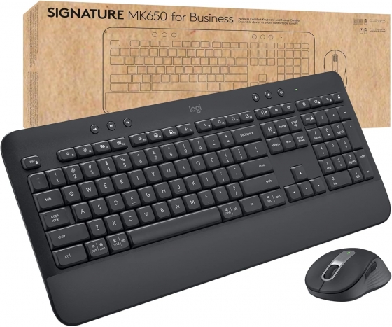 Клавиатура+Мышь беспроводные Logitech MK650 Signature (US-Layout, Bluetooth, Graphite, USB)