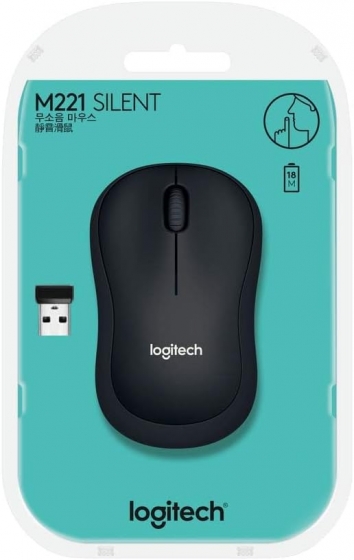 Мышь беспроводная Logitech M221 Silent (USB, Charcoal)