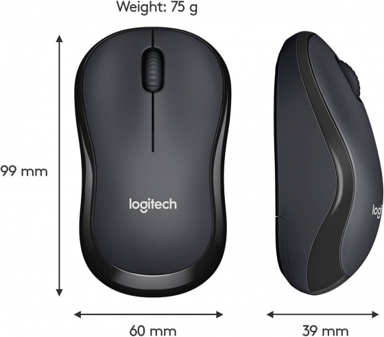 Мышь беспроводная Logitech M221 Silent (USB, Charcoal)