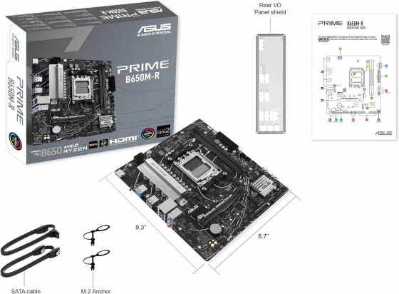 Мат. плата ASUS PRIME B650M-R (S-AM5, B650, HDMI, 2xPCI-E, 2DDR5, 2xM.2, SATAIII, SATA3, GbLAN)