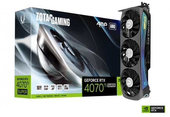 Видеокарта 16GB Zotac GeForce RTX4070Ti SUPER AMP AIRO (21000MHz, GDDR6X, 256bit, HDMI/3xDP)