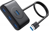 Коммуникатор USB-HUB Ugreen 40850 (4xUSB 3.0 to USB 3.0 + USB-C, 1m, Black)