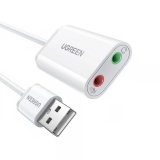 Звуковая карта Ugreen 30143 (2x3.5mm, USB 2.0, 15cm, White) Звуковая карта Ugreen 30143 (2x3.5mm, USB 2.0, 15cm, White)